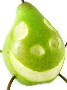 Cheerful Pear On White Royalty Free Stock Photo Cheerful Pear On White Royalty Free Stock Photo