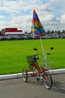 Tricycle With Umbrella Royalty Free Stock Photo