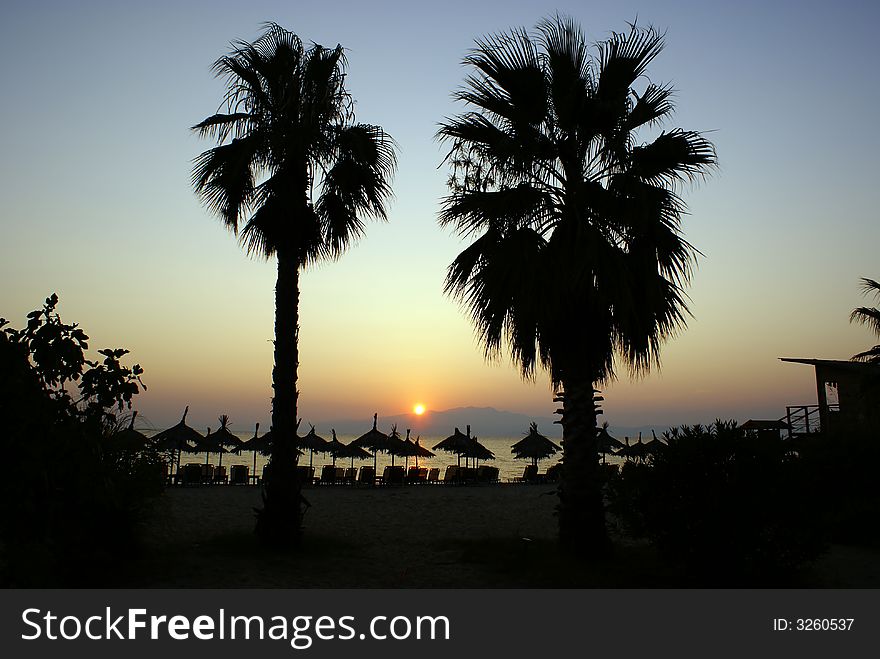 Landscape of golden sunset, Greece. Landscape of golden sunset, Greece