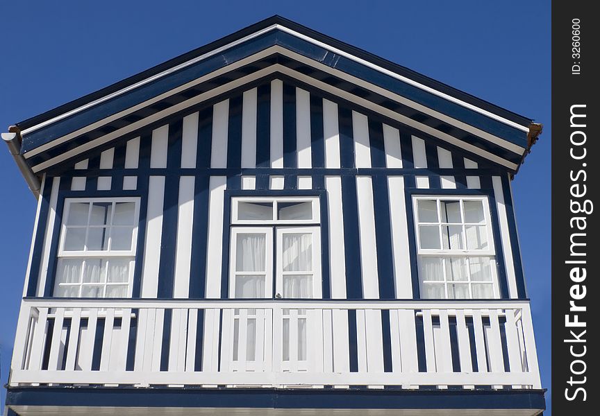 Typical fisherman house in Costa Nova-Portugal. Typical fisherman house in Costa Nova-Portugal