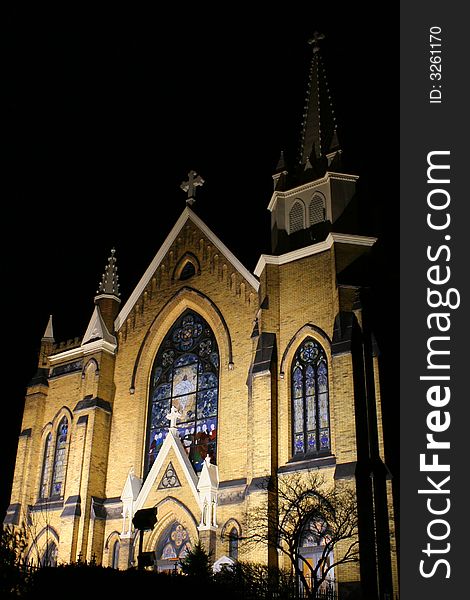 Pittsburgh Church At Night