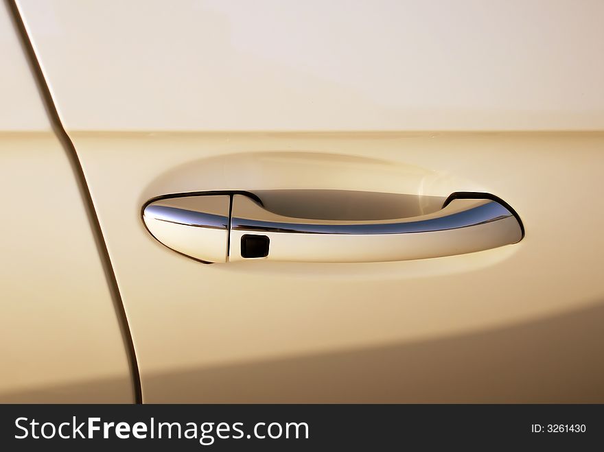 Car security Door handle lock with cream color. Car security Door handle lock with cream color.