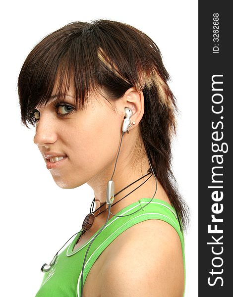 Young girl with headphones