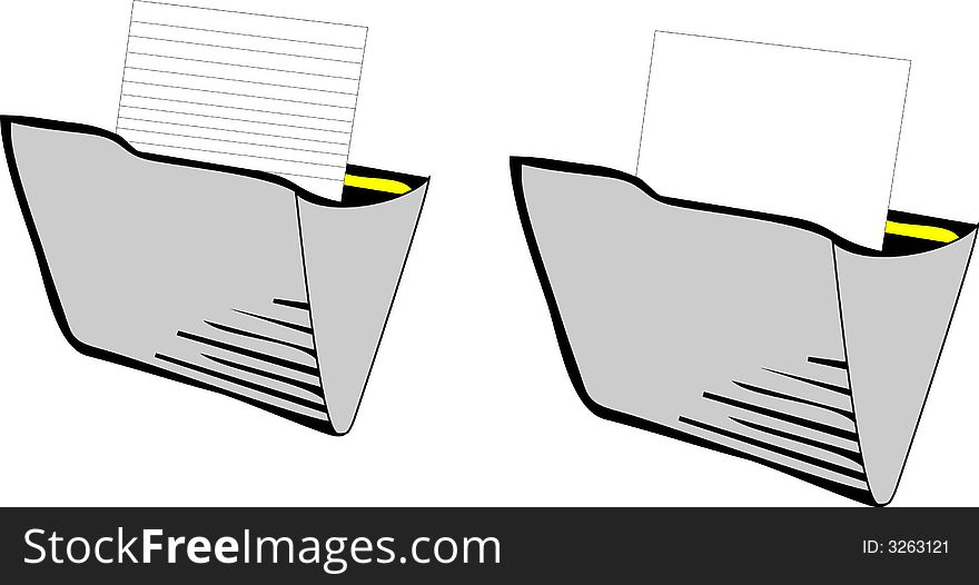 Illustration of folders with a sheet