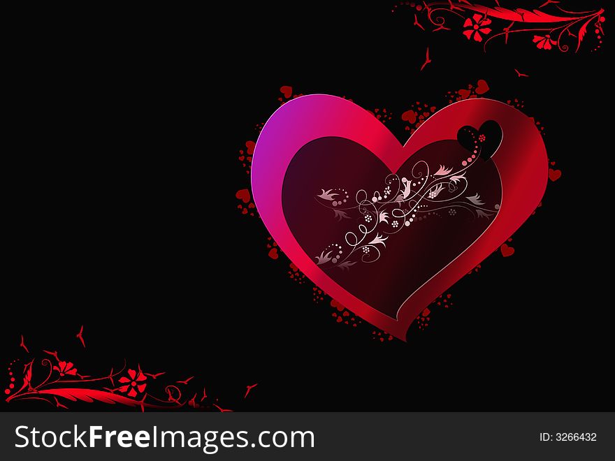 Valentines themed background with hand drawn decorative elements. Valentines themed background with hand drawn decorative elements