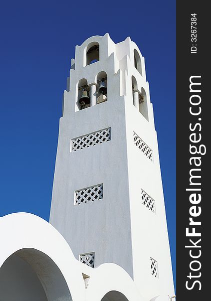 Belltower, Santorini island, Cyclades, Greece