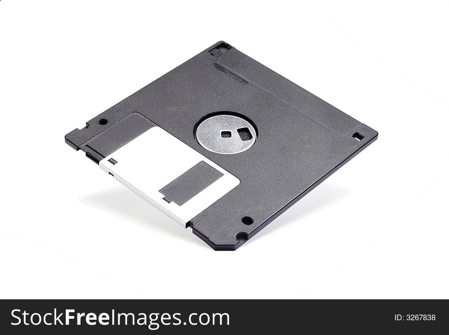 Three-dimensional blackening a diskette. Object on white.