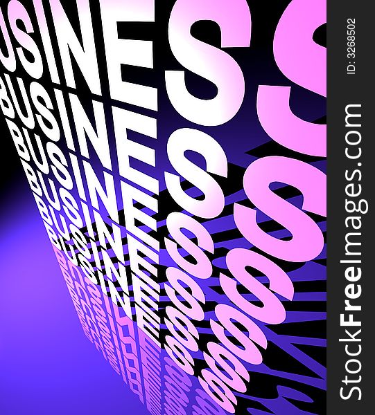 3D computer art of business text symbol. 3D computer art of business text symbol