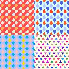 Set Of Four Seamless Patterns Royalty Free Stock Photography Set Of Four Seamless Patterns Royalty Free Stock Photography