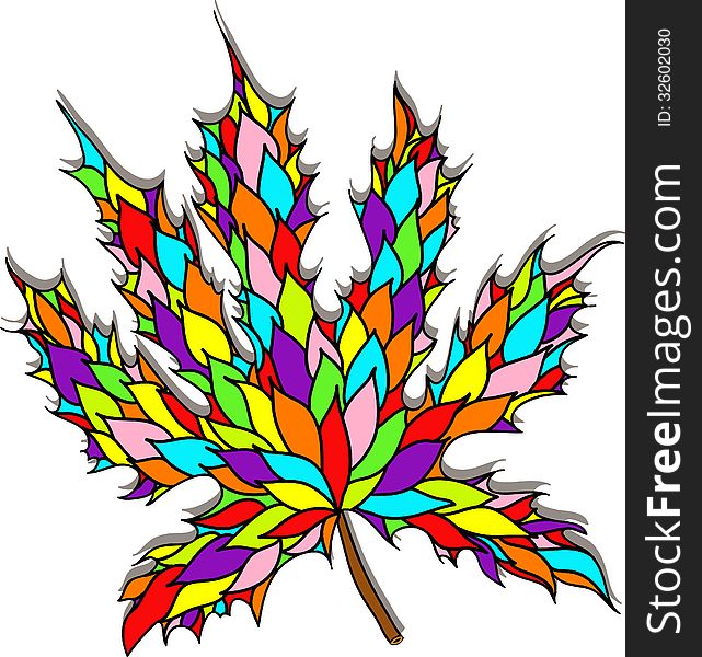 Maple leaves isolate with white background. Vector