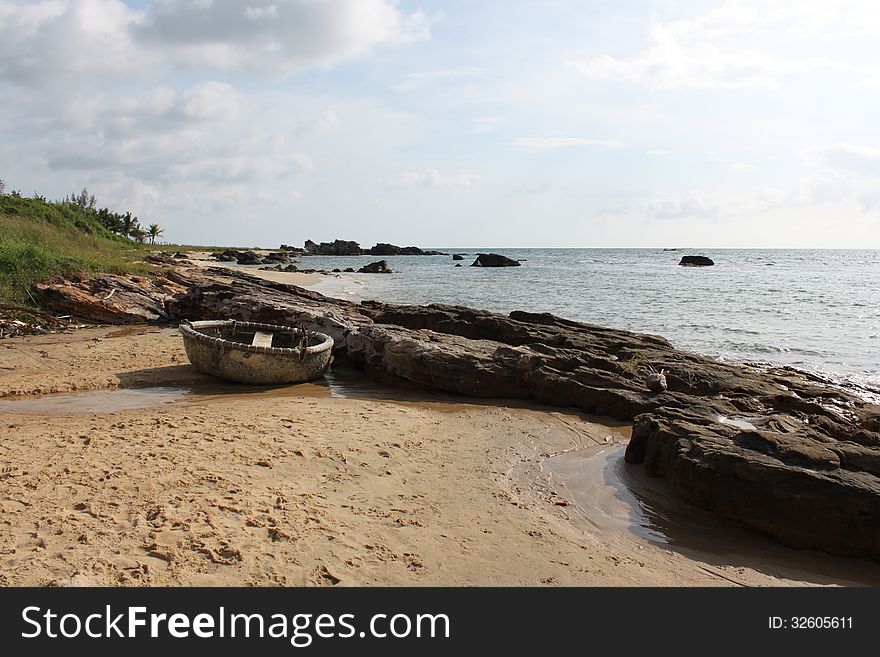 Fishing boat on the shore, Mui Ne, Vietnam, Southeast Asia