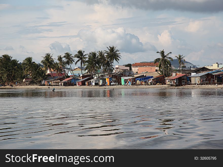 Houses on the shore, Mui Ne, Vietnam, Southeast Asia