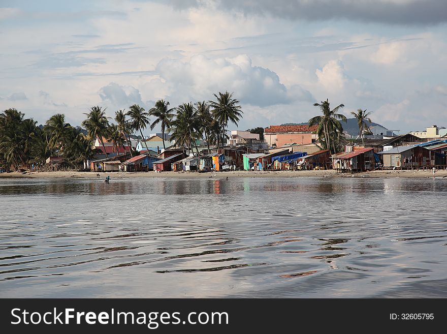 Houses on the shore