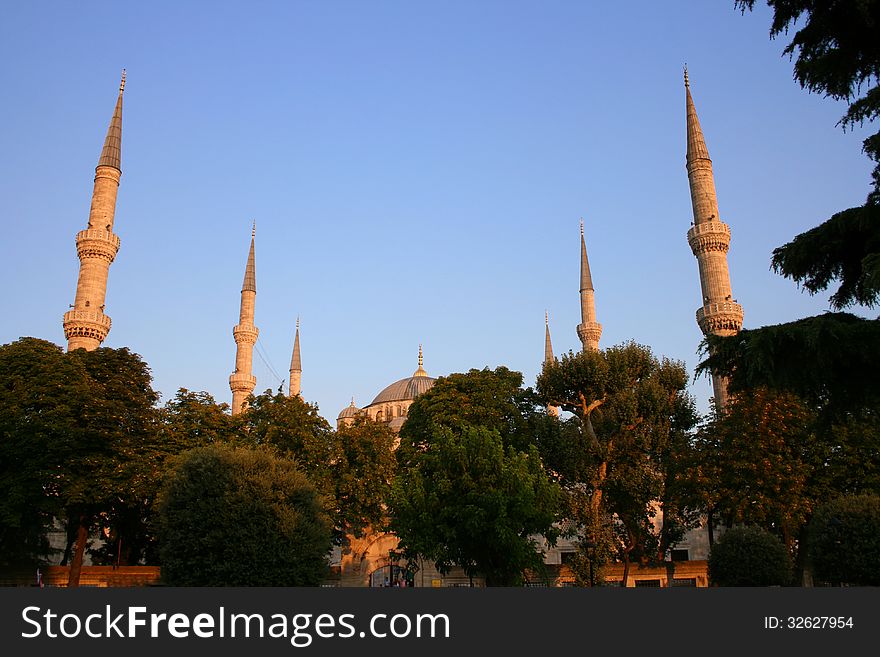 Blue Mosque During Sunset,Istanbul