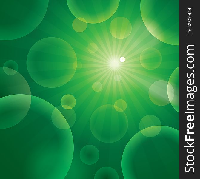 Vector abstract bubble green background