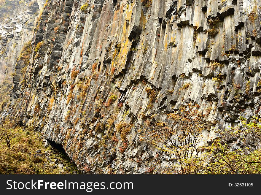 Cliff wall at Nikko National Park in Japan. Cliff wall at Nikko National Park in Japan.