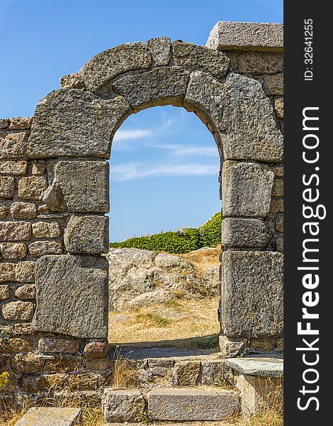 Entrance to the ruins of an old fortress. Entrance to the ruins of an old fortress