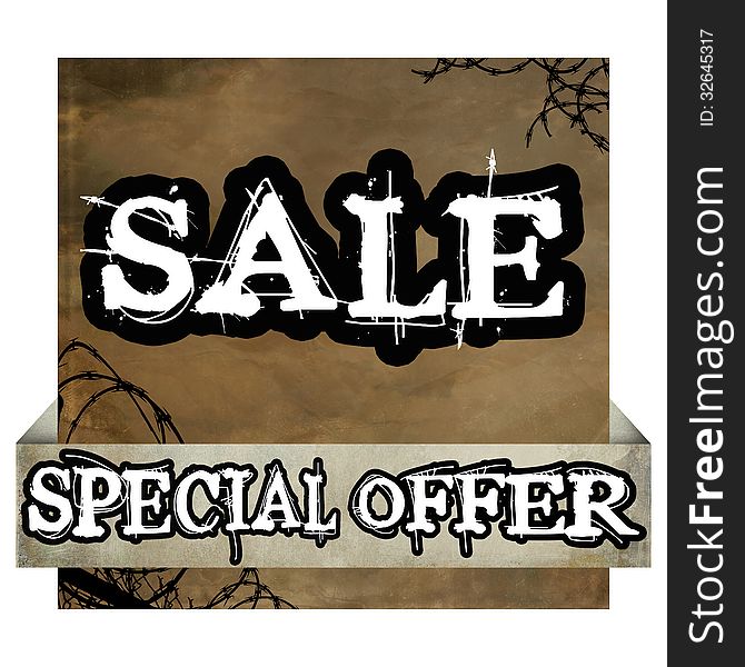 Grunge special offer and sale poster