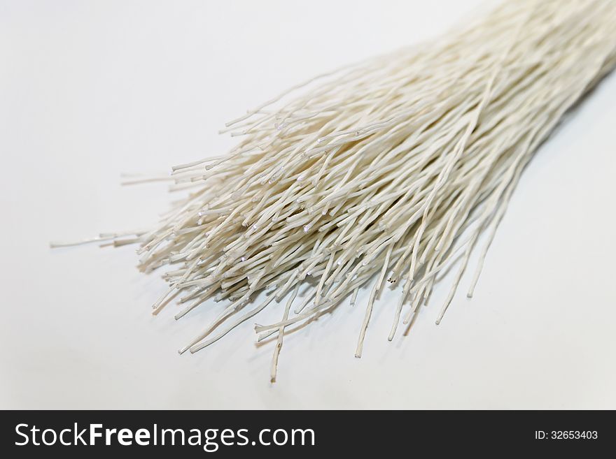 A bundle of optical fiber cable end