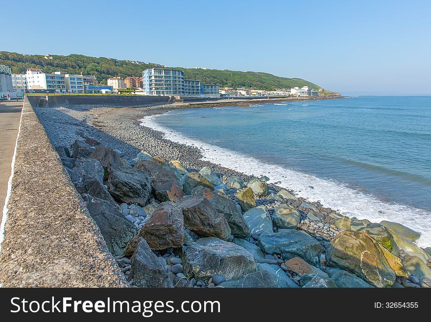 Westward Ho Devon England. Seaside village near Bideford, facing into Bideford Bay.