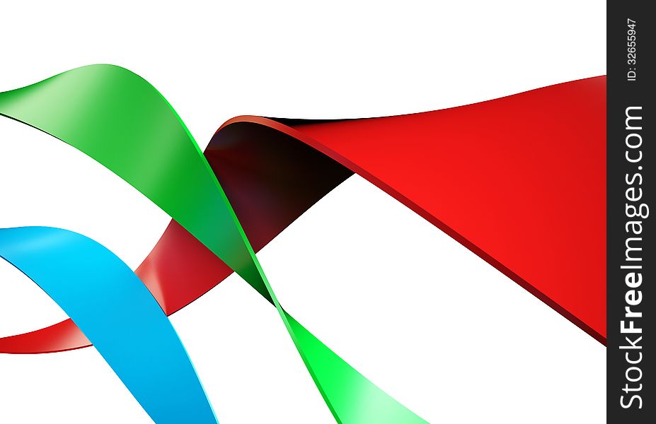 Abstract RGB shapes over white background. Abstract RGB shapes over white background