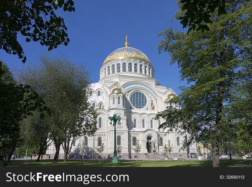 Naval Cathedral In Kronstadt, Russia