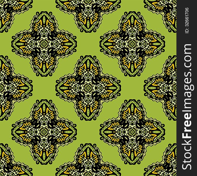 Ethnic fabric seamless pattern cross ornament. Ethnic fabric seamless pattern cross ornament