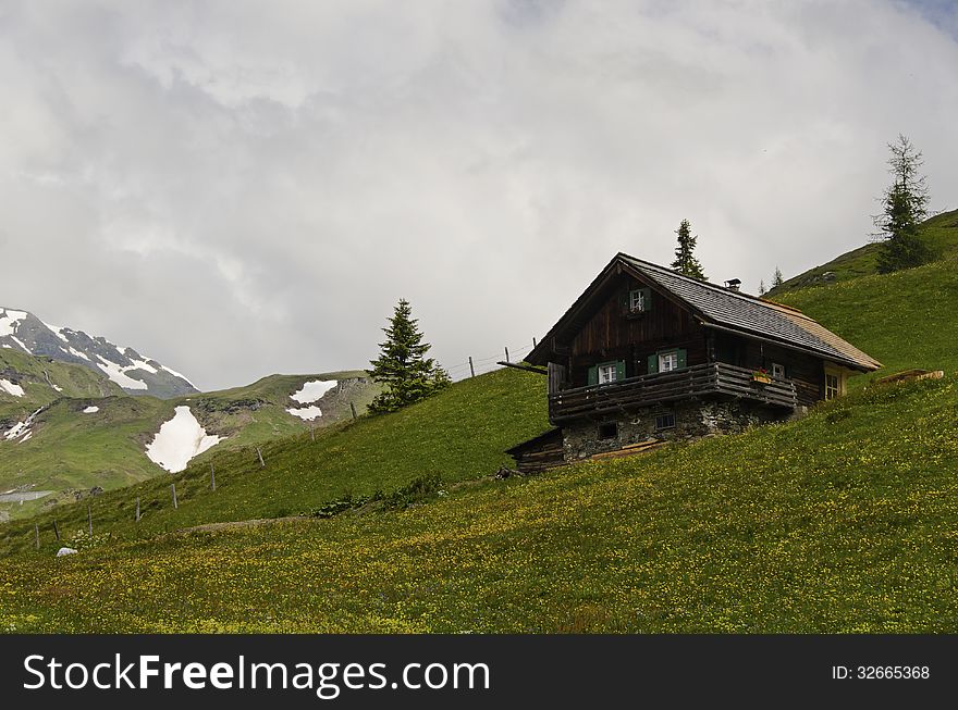 Pretty austrian house up the mountain