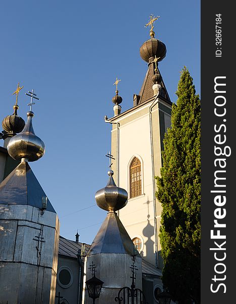 The Domes of the Church of Theodore Stratilat. Alushta.