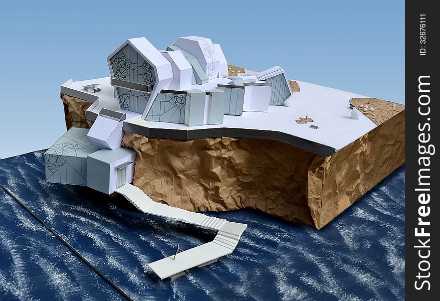 Model of the house on a rock by the sea
