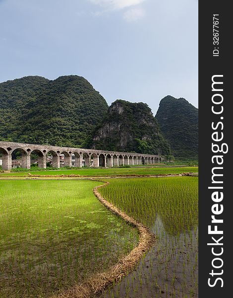 The Zhaoyan Aqueduct,a massive water project, built in the 1970s, located in Chengtuan town,Liujiang county of Guangxi province,China. The Zhaoyan Aqueduct,a massive water project, built in the 1970s, located in Chengtuan town,Liujiang county of Guangxi province,China.