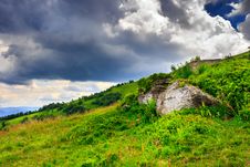 Boulders Under A Large Cloud Royalty Free Stock Photography Boulders Under A Large Cloud Royalty Free Stock Photography
