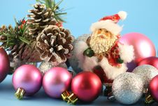 Santa Claus And Balls Royalty Free Stock Photo