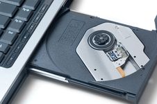 Open CD-ROM Drive On A Laptop Stock Images