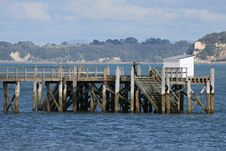 Casting From A Dock. Royalty Free Stock Photo Casting From A Dock. Royalty Free Stock Photo