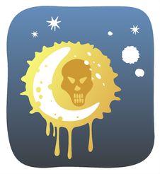 Moon And Skull Royalty Free Stock Images Moon And Skull Royalty Free Stock Images