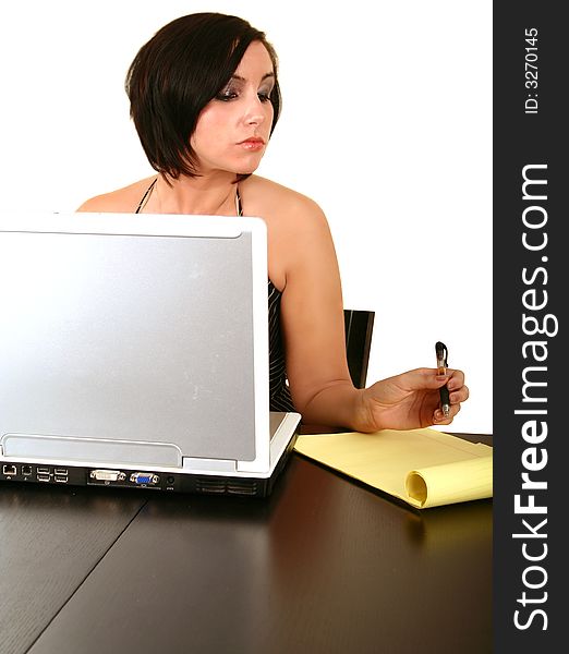 Woman Write On Notepad