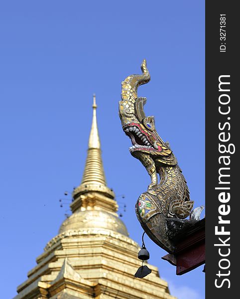 Temple dragon chang mai thailand