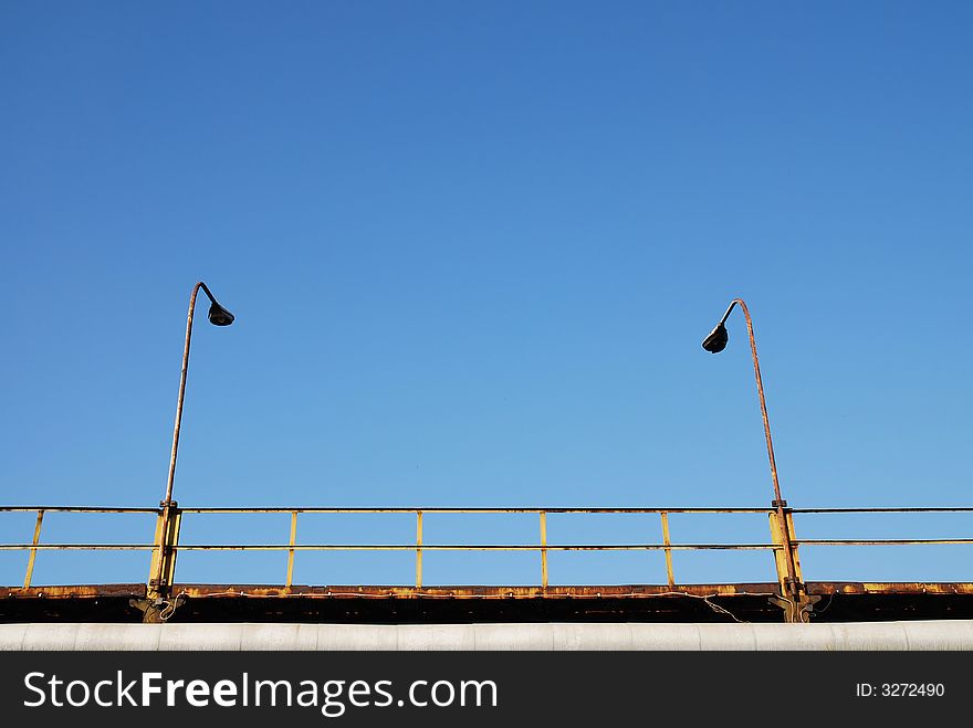 Two lamp on the blue sky