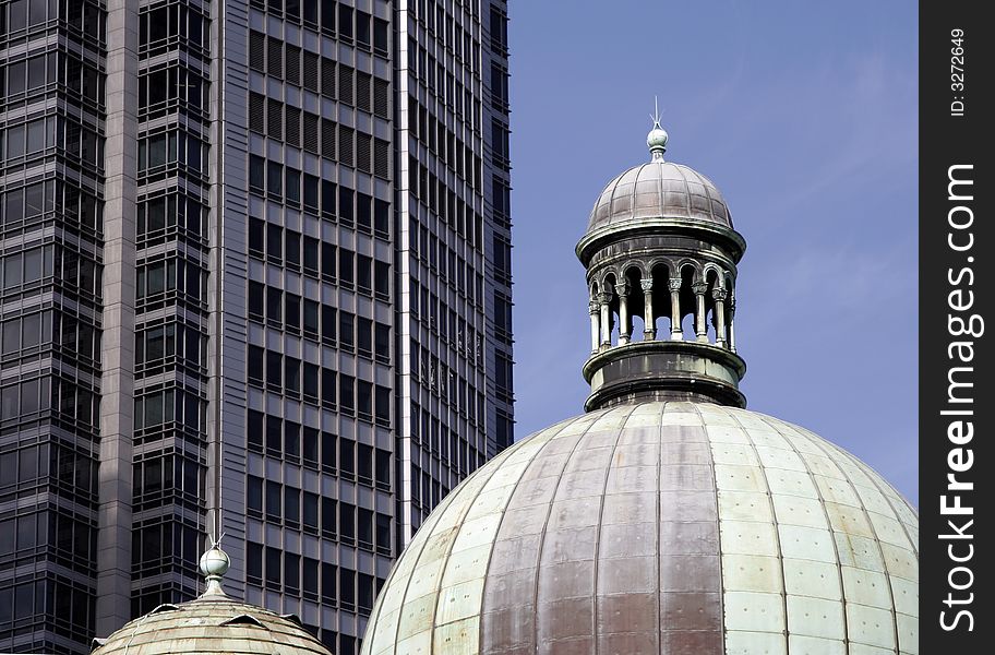 Classic Dome Roof And Modern Building, Architecture. Classic Dome Roof And Modern Building, Architecture