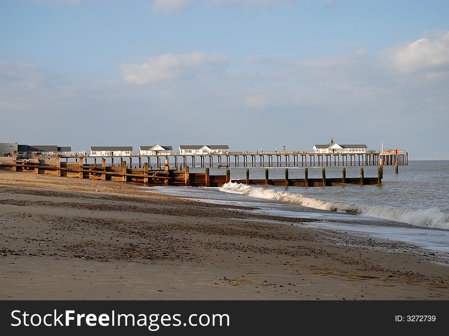 Seaside Pier in summer in UK. Seaside Pier in summer in UK