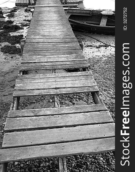 Wooden walkway on the quayside. Wooden walkway on the quayside