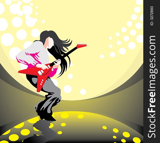 Vector image of the man with a guitar. Vector image of the man with a guitar