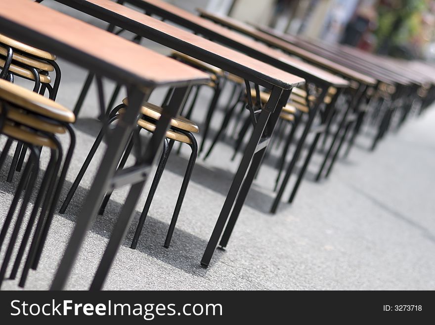 Rows after rows of table and chairs