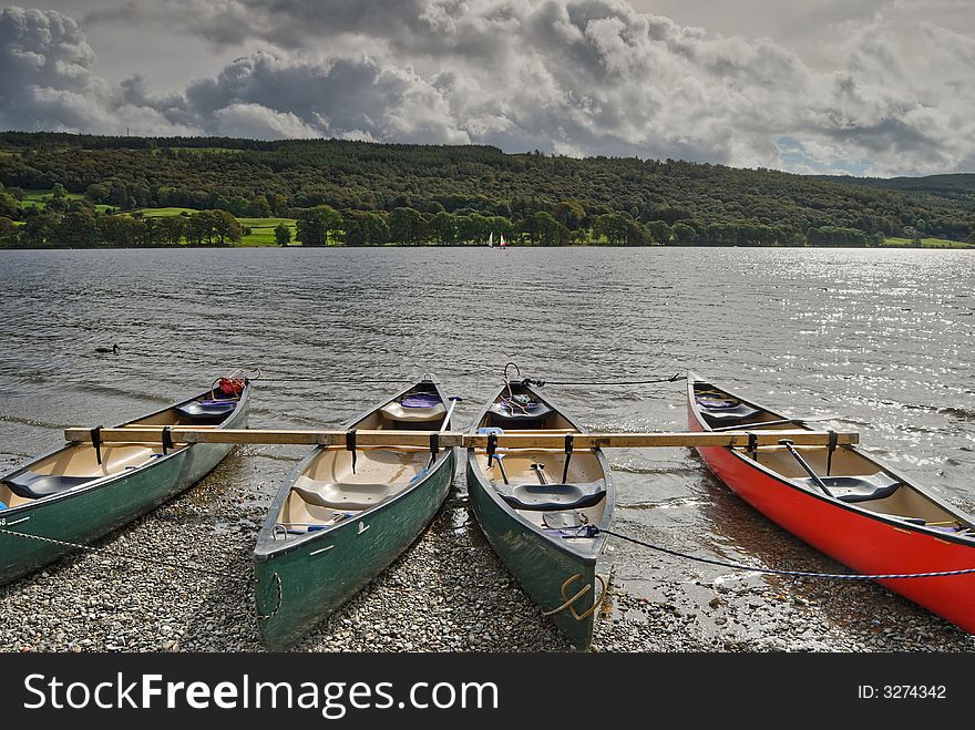 Canoes On Coniston Water
