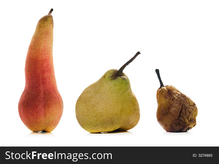 Isolated pears over white background. Isolated pears over white background