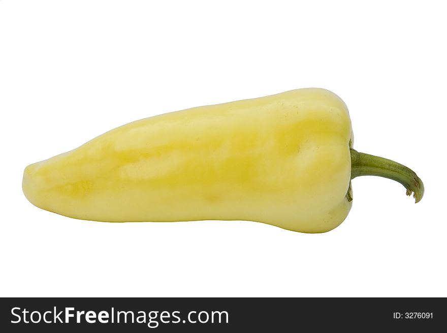 Only one white pepper against white background.