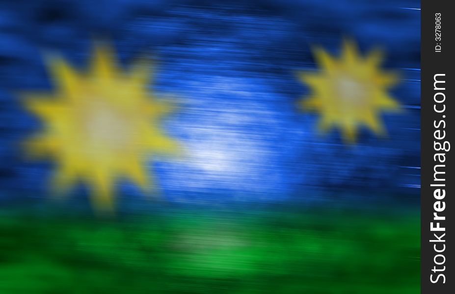 Blurred background in blue and green with blurred stars
