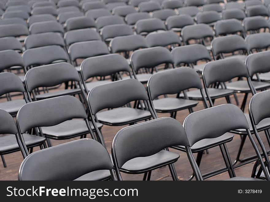 Sitting chairs places before concert