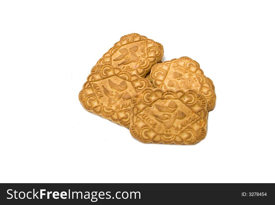 Baked cookies on isolated background